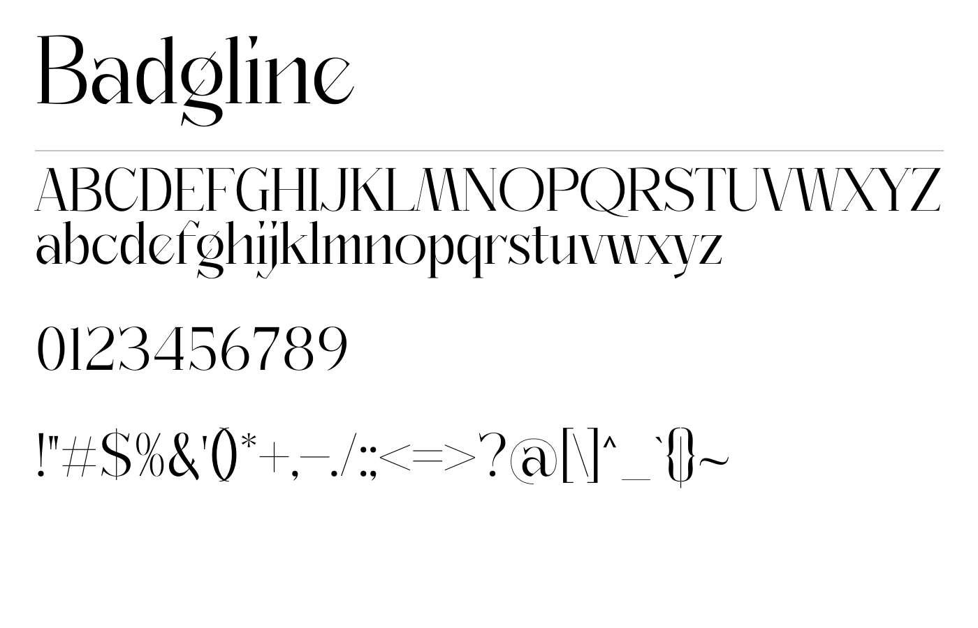 Badgline Font preview