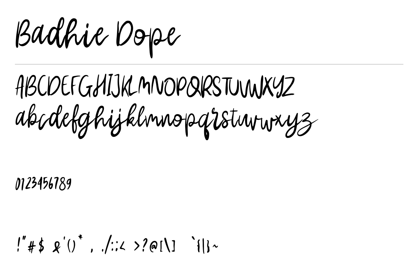 Badhie Dope Font preview