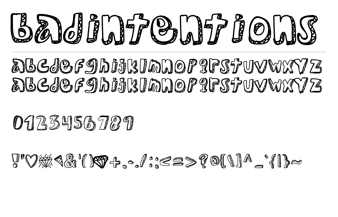 BadIntentions Font preview