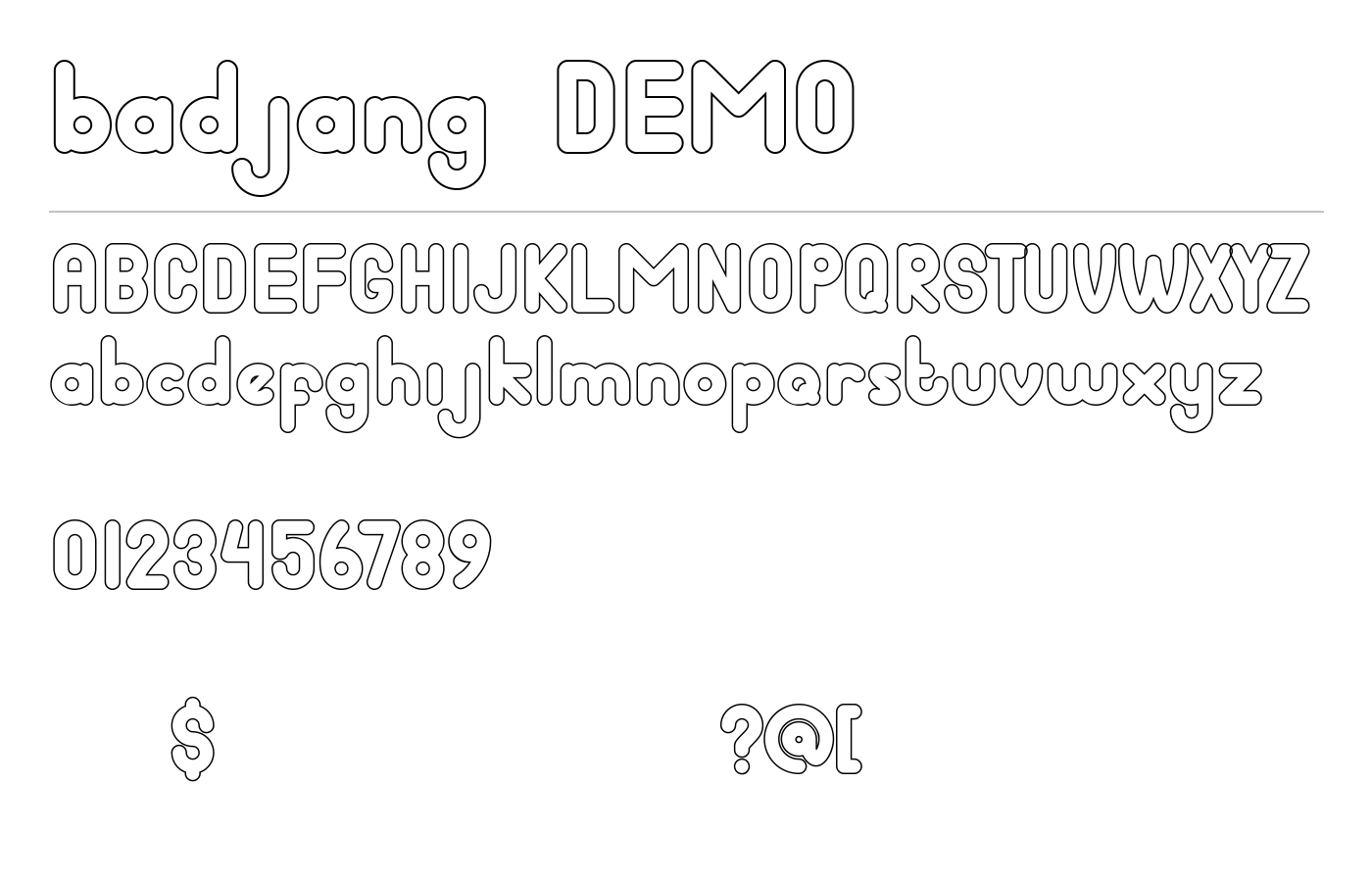 badjang DEMO Font preview