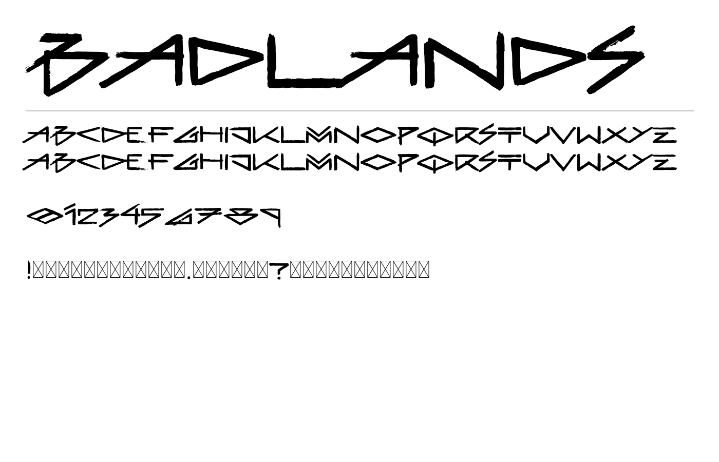 Badlands Font preview