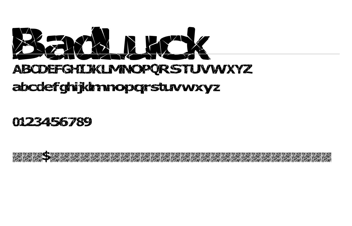 BadLuck Font preview