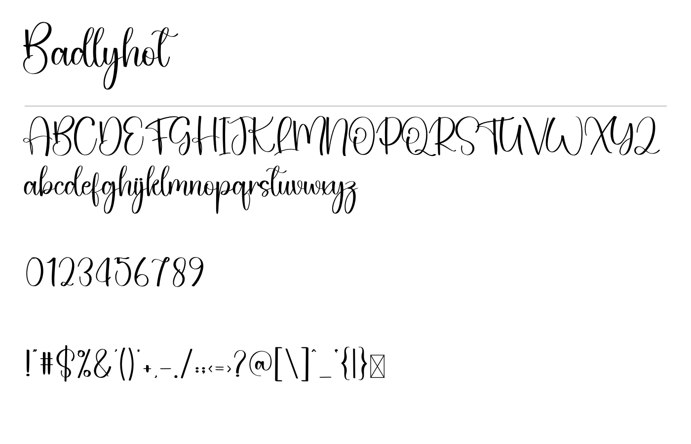 Badlyhot Font preview