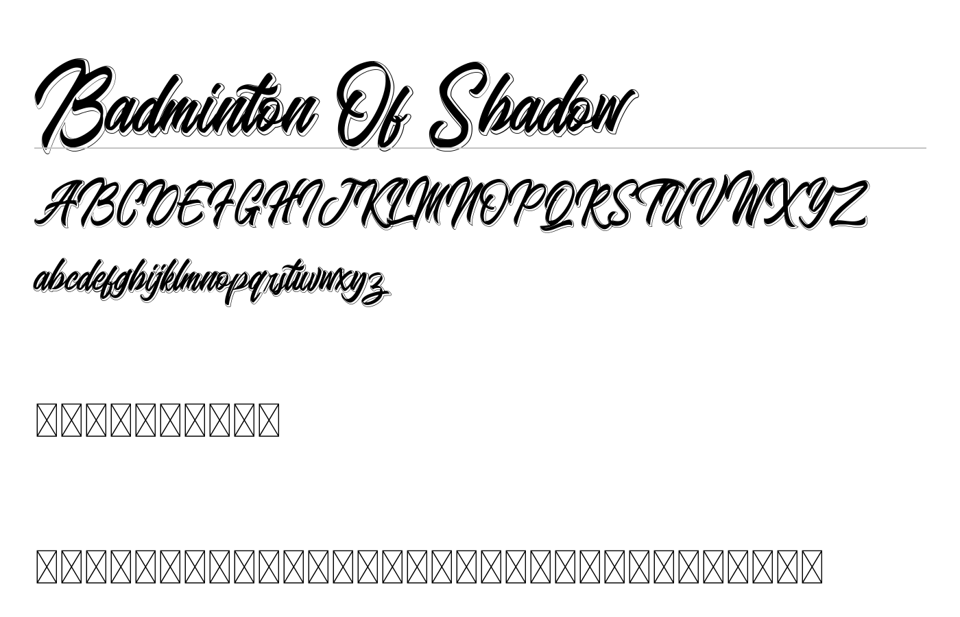 Badminton Of Shadow Font preview