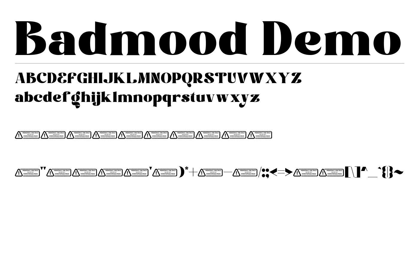 Badmood Demo Font preview