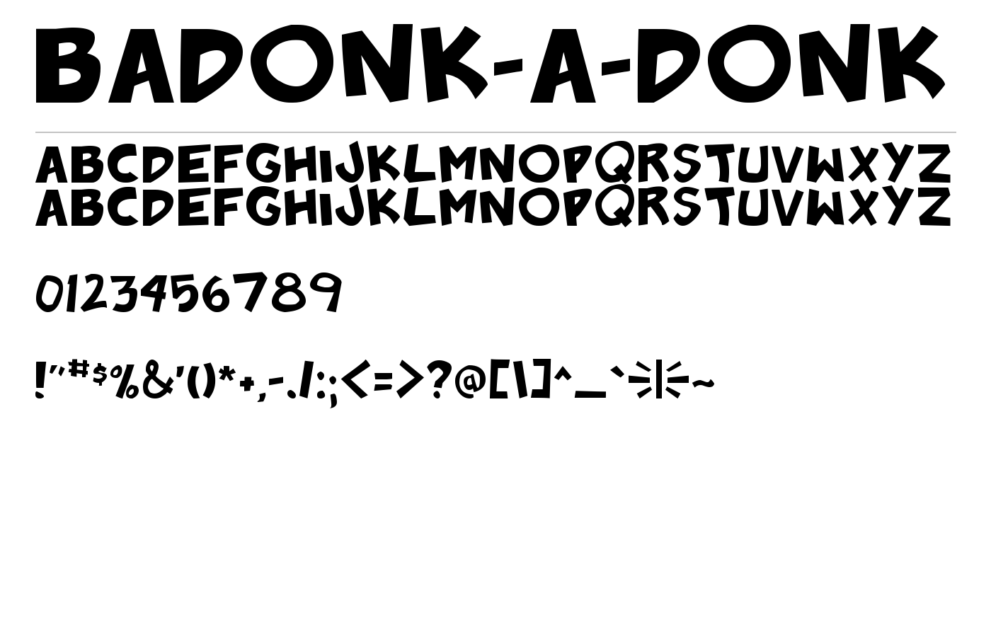 Badonk-a-donk Font preview
