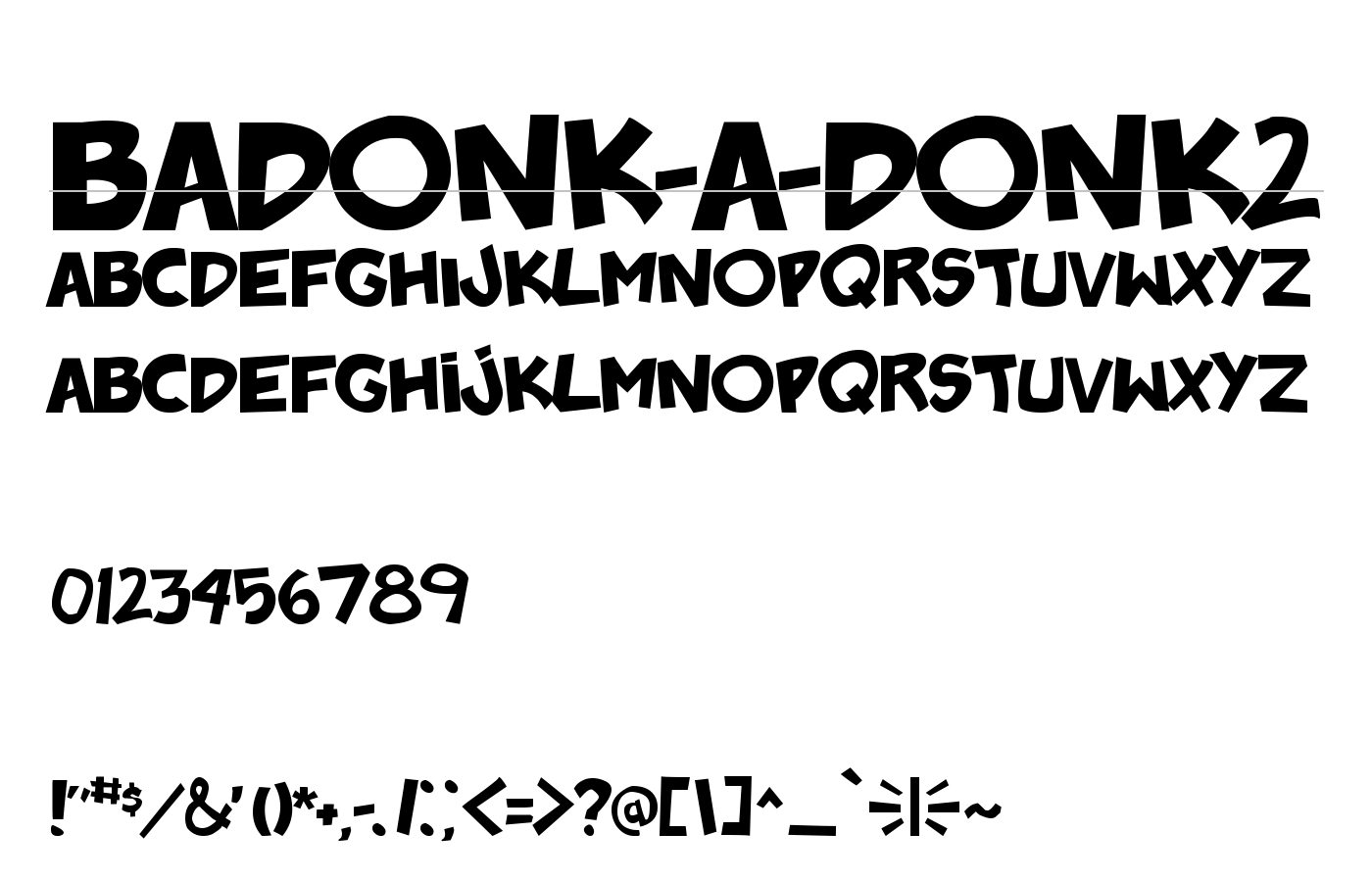 badonk-a-donk2 Font preview