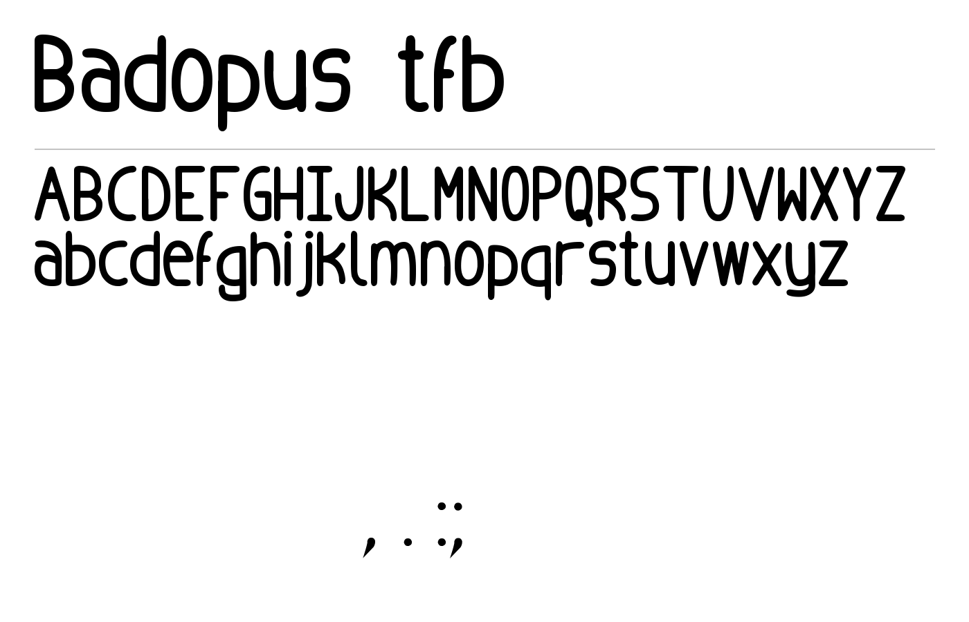 Badopus tfb Font preview