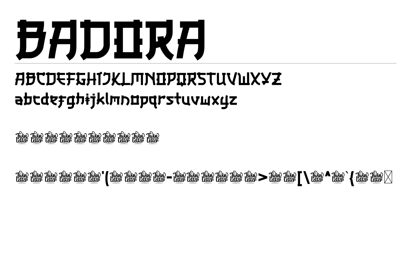 BADORA Font preview