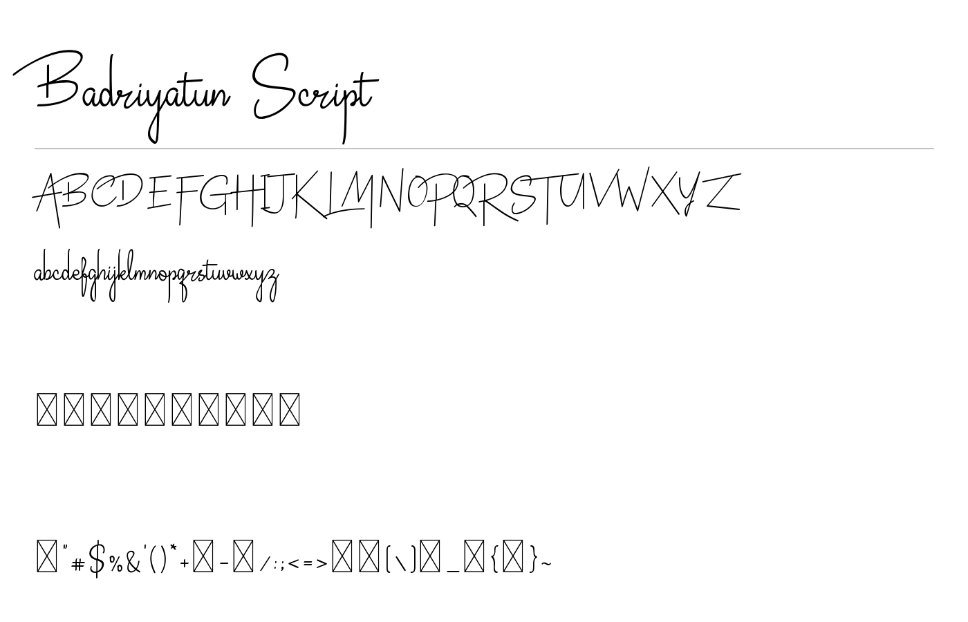 Badriyatun Font preview