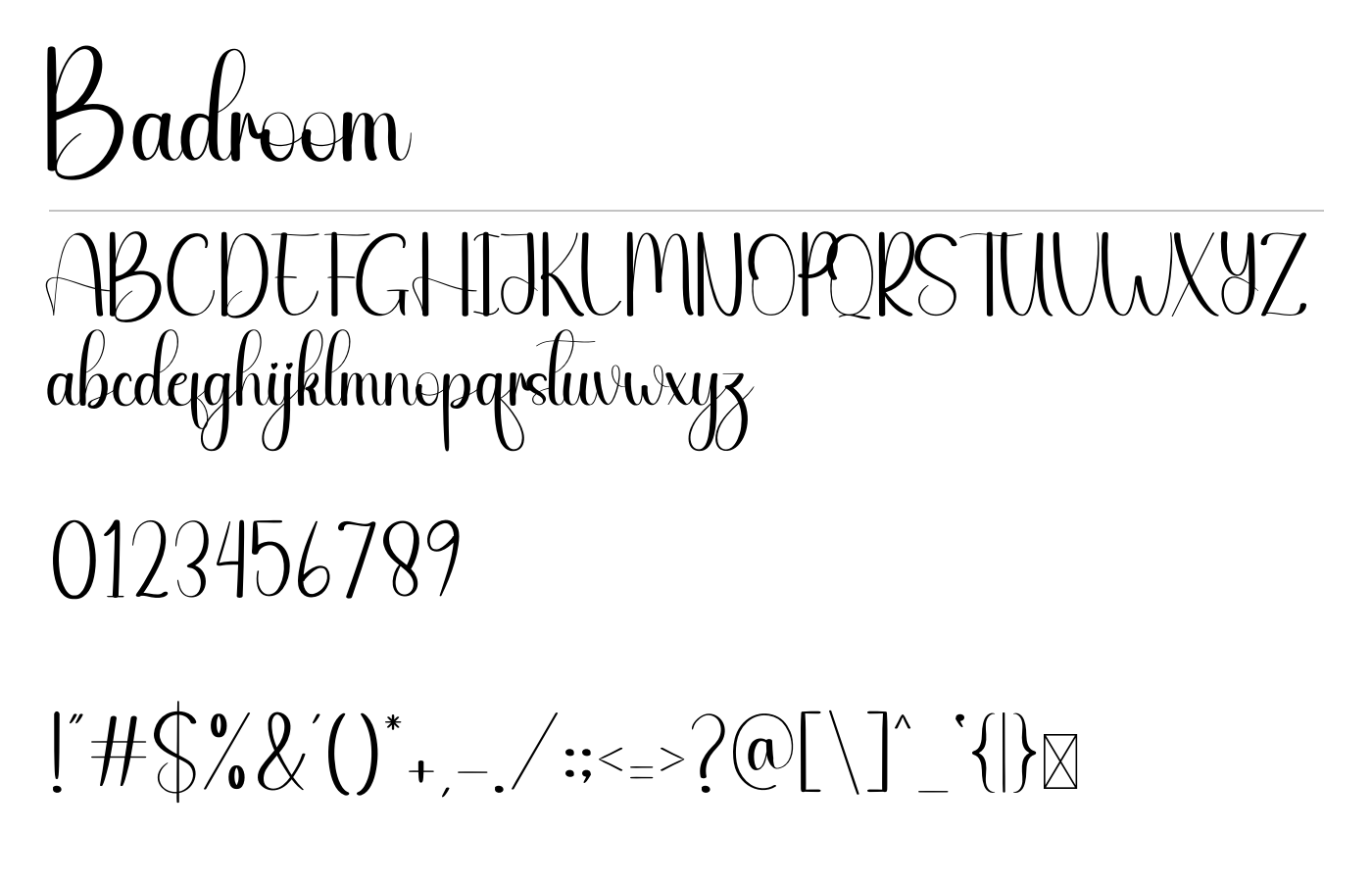 Badroom Font preview