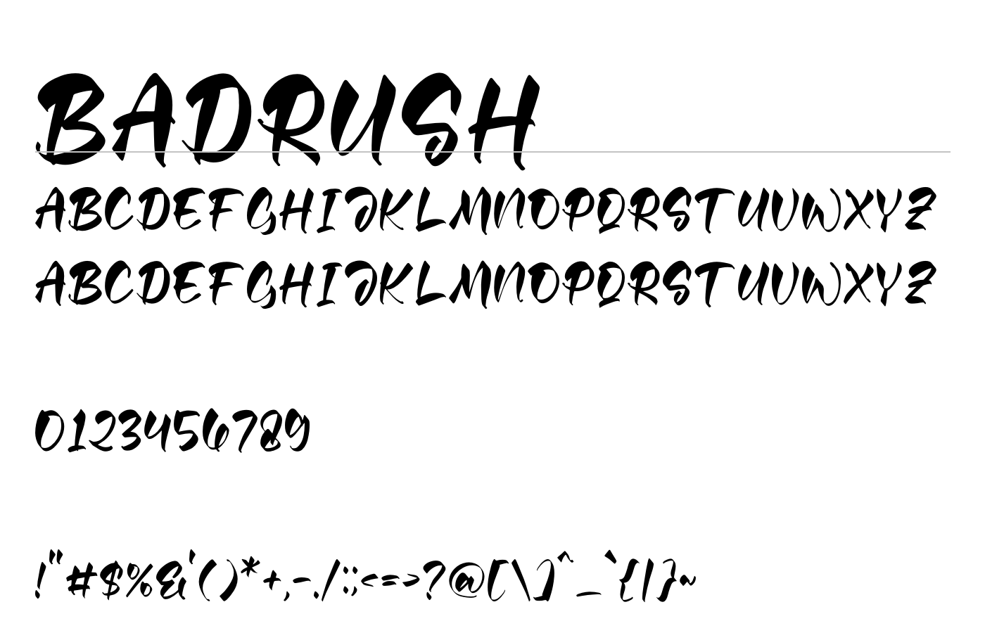 Badrush Font preview