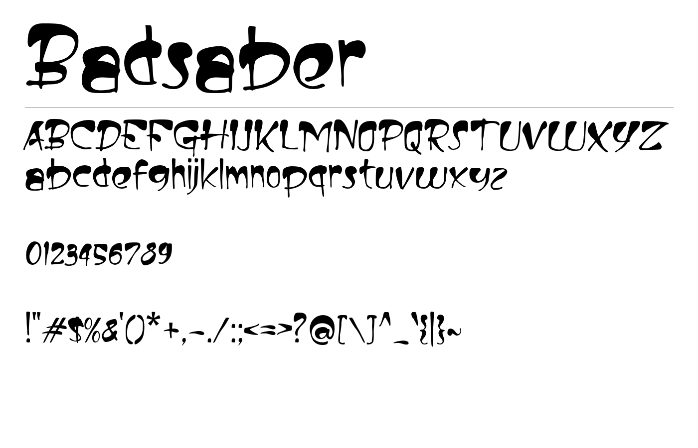 Badsaber Font preview
