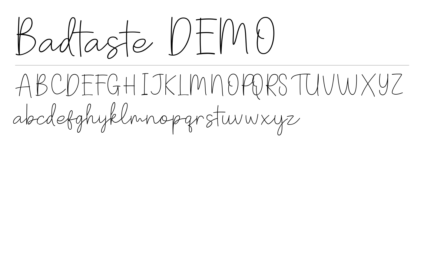 Badtaste DEMO Font preview