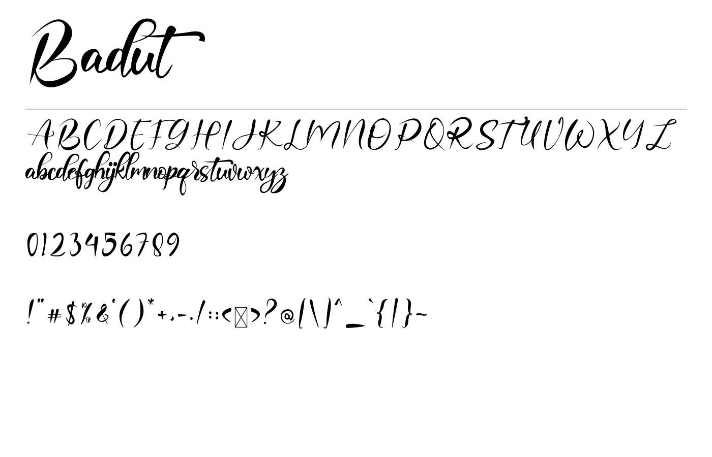 Badut Font preview