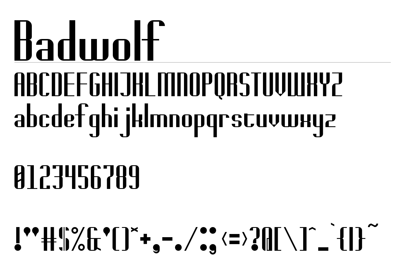 Badwolf Font preview