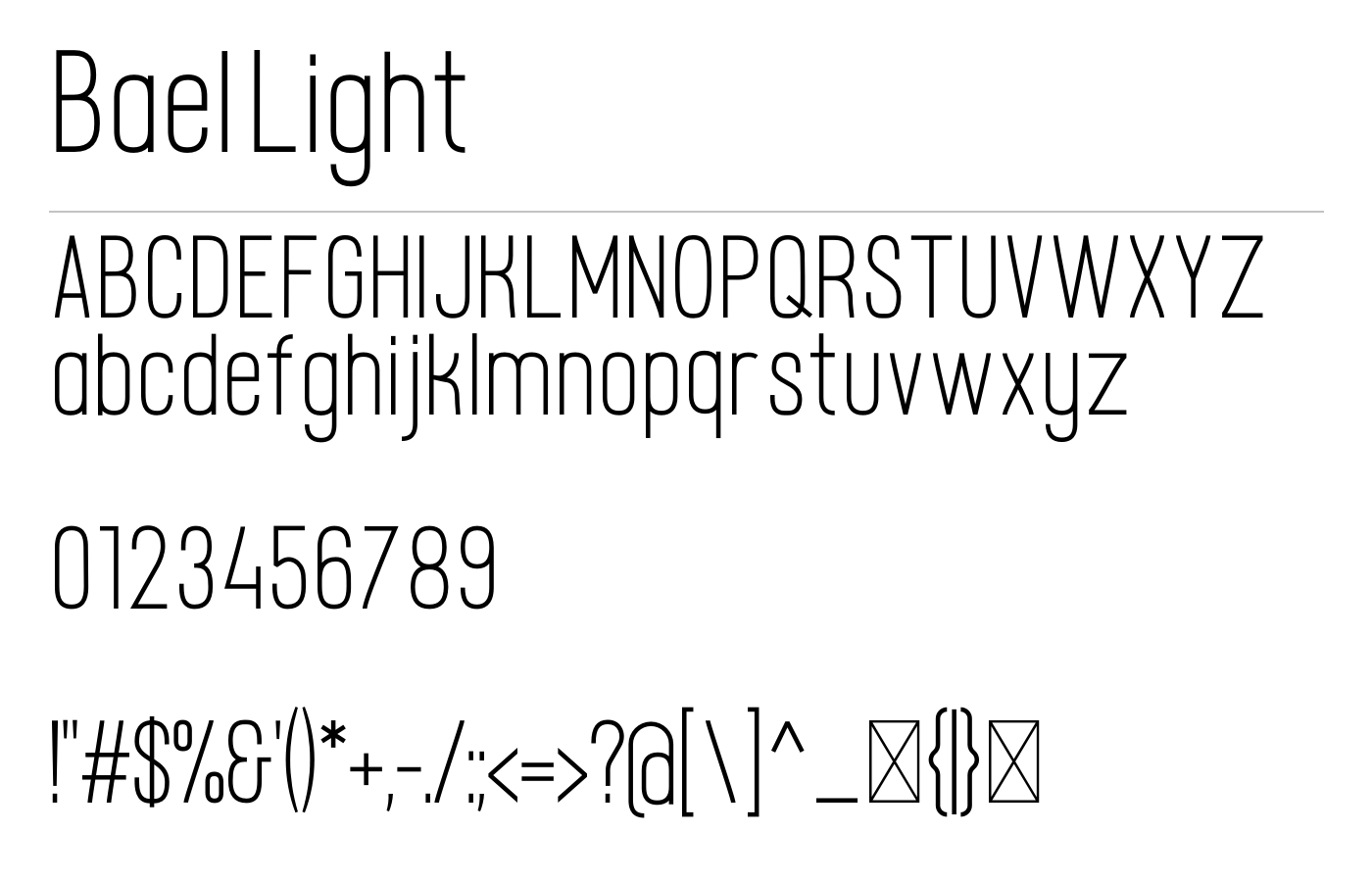 Bael Font preview