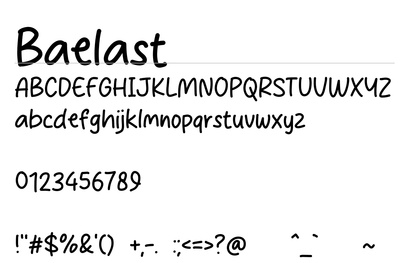 Baelast Font preview