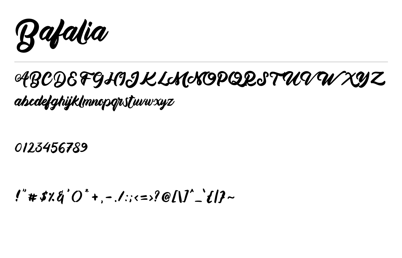 Bafalia Font preview