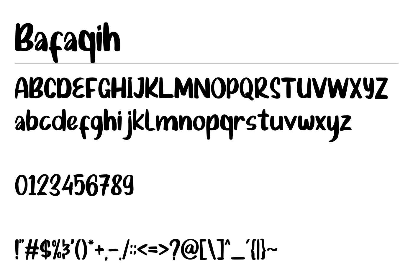Bafaqih Font preview