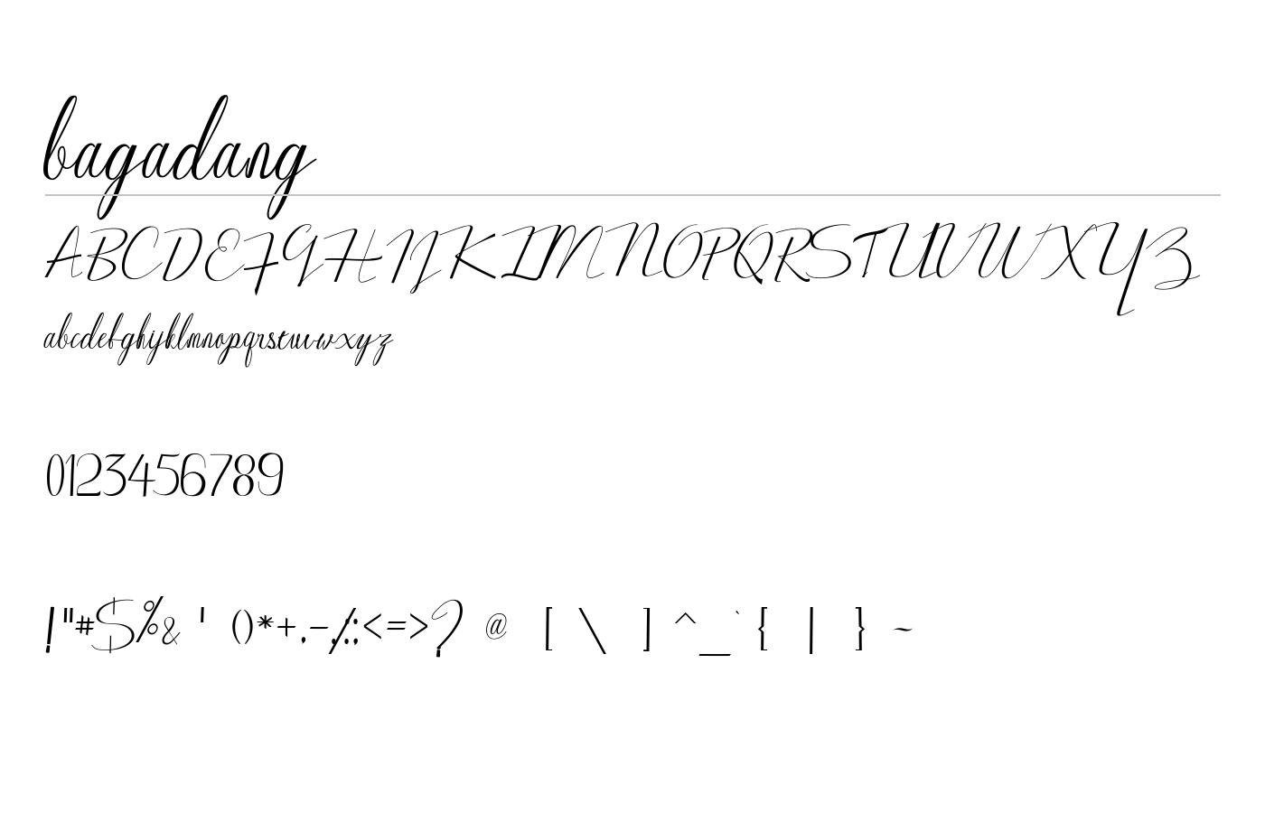 bagadang Font preview