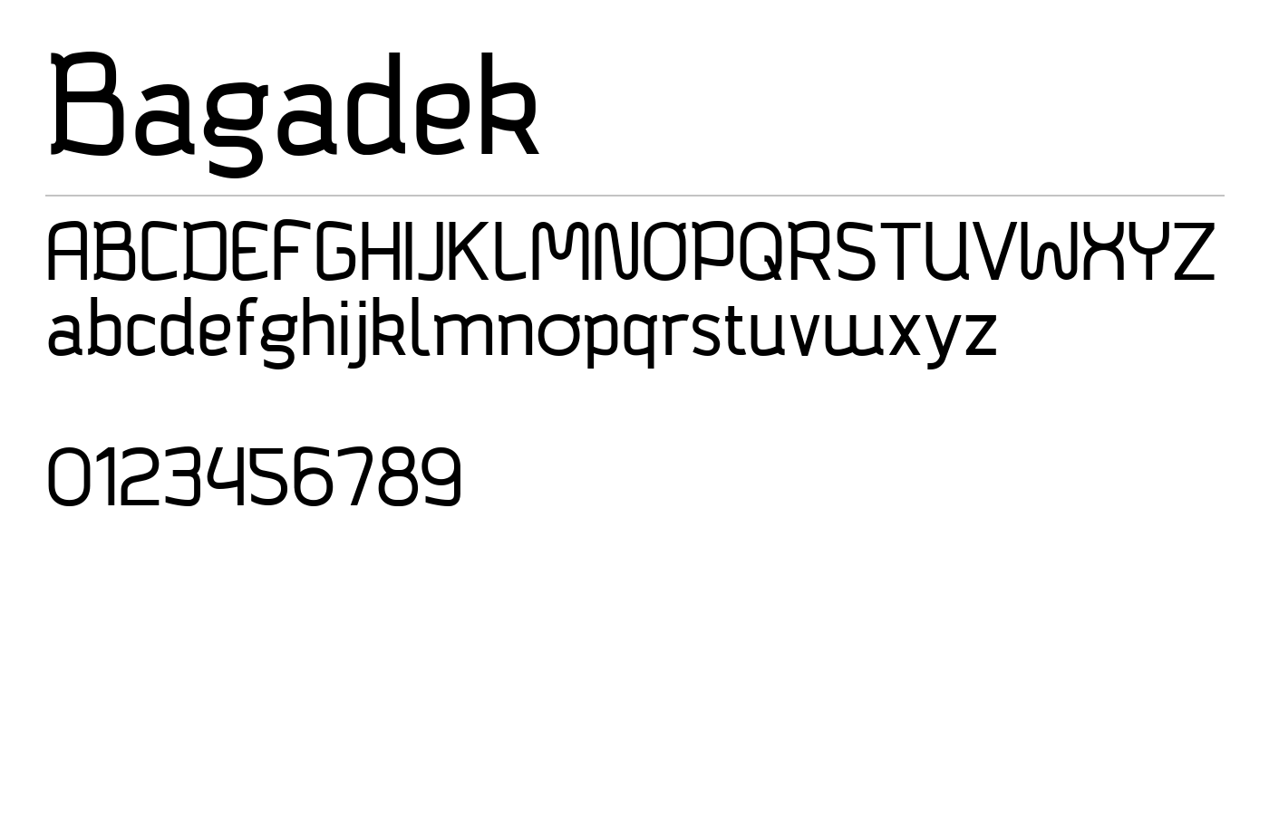Bagadek Font preview