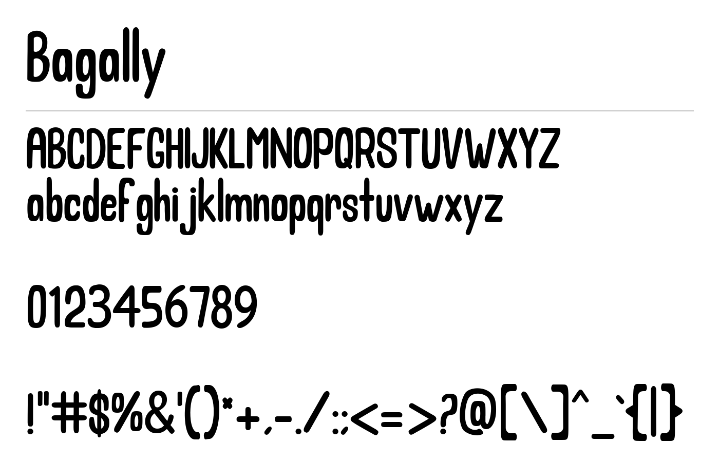 Bagally Font preview