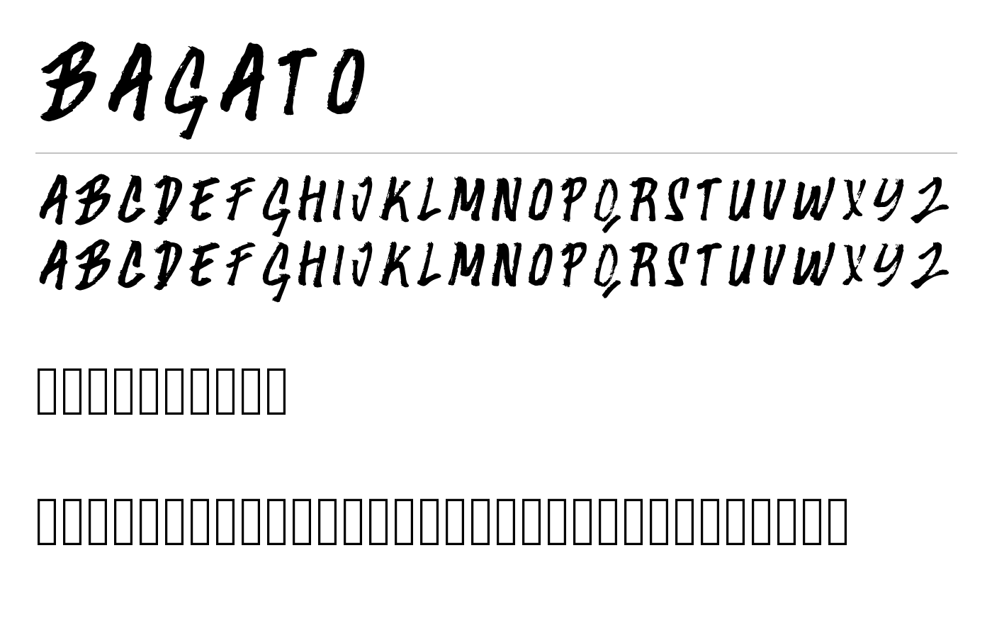 Bagato Font preview