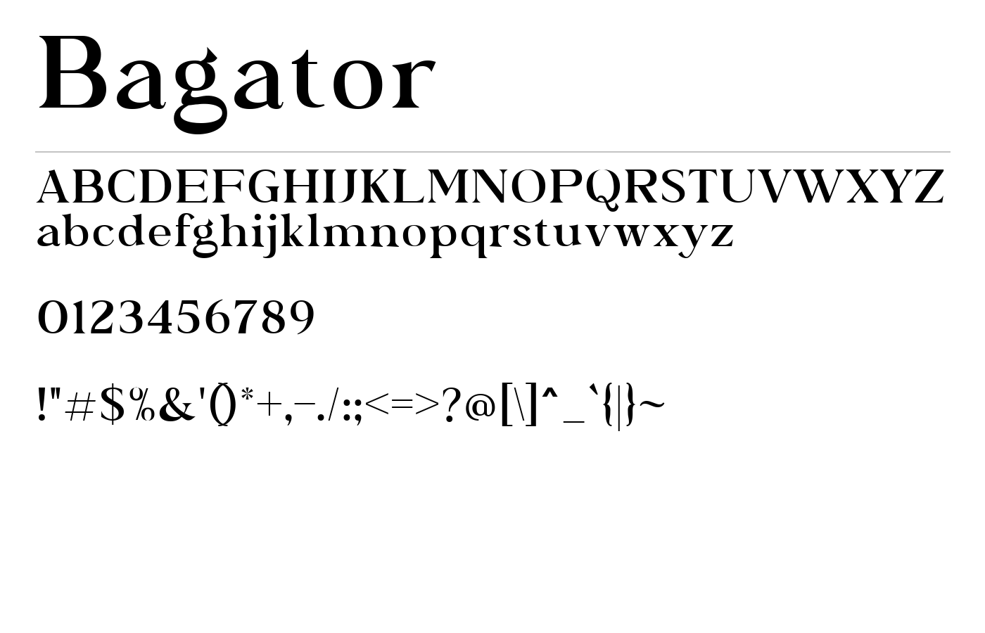 Bagator Font preview