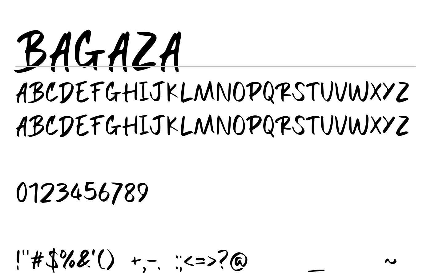 BAGAZA Font preview