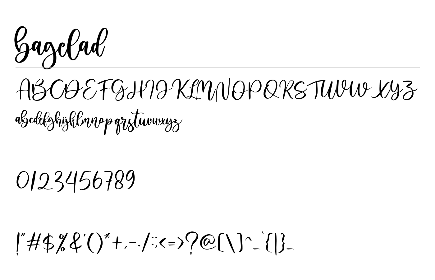 bagelad Font preview
