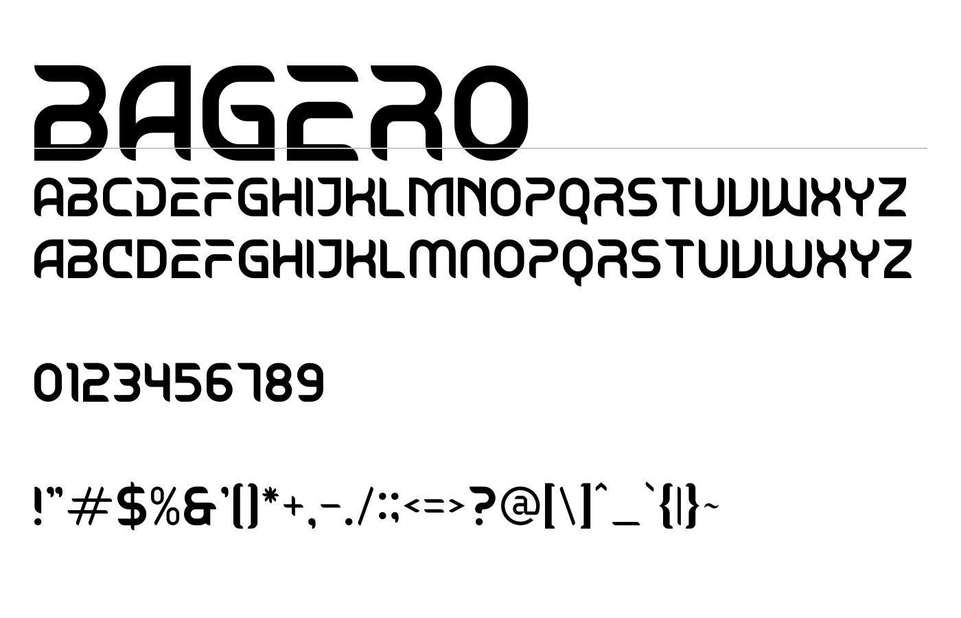 Bagero Font preview