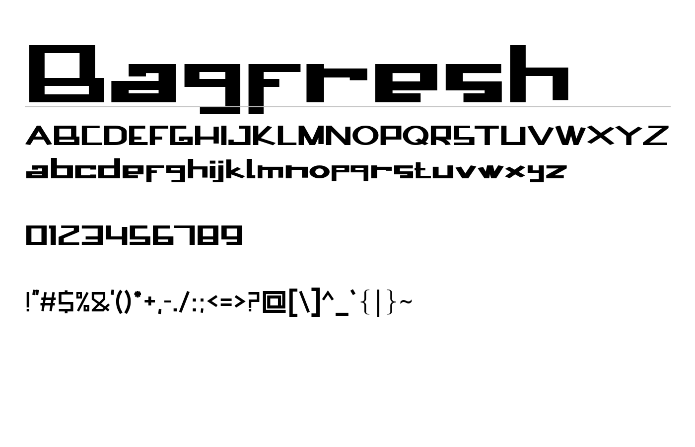 Bagfresh Font preview