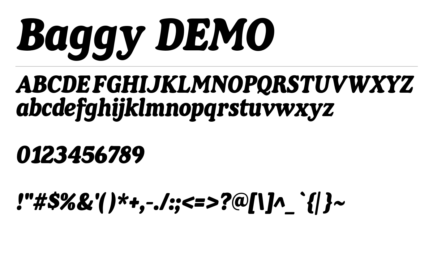 Baggy DEMO Font preview
