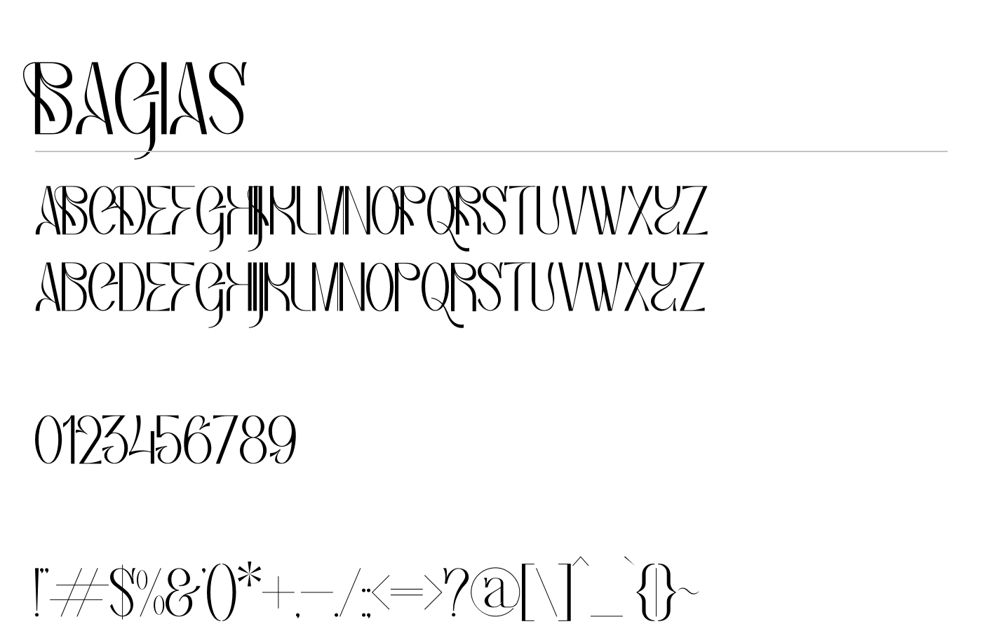 Bagias Font preview