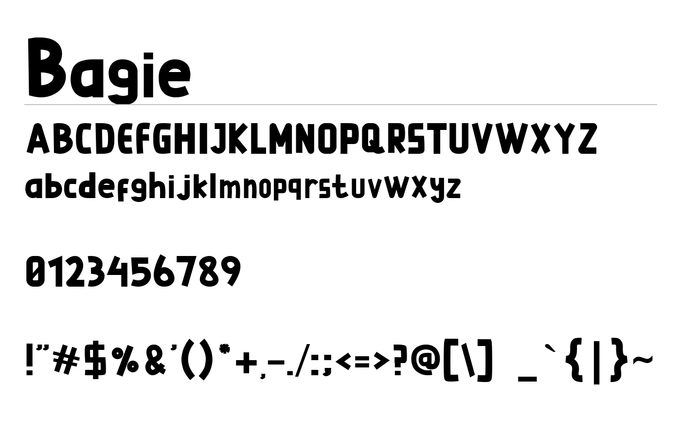 Bagie Font preview