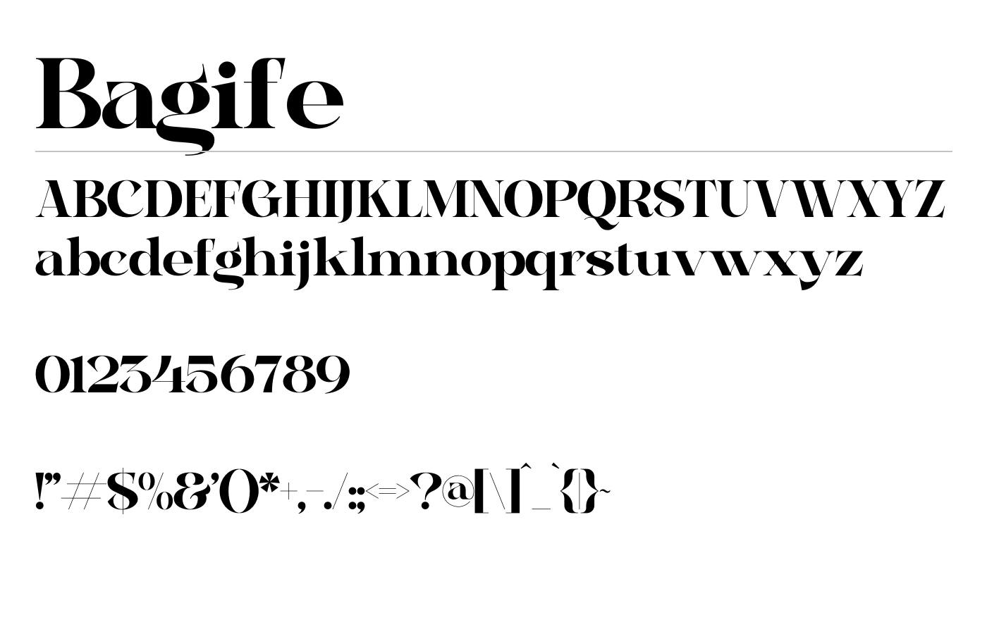 Bagife Font preview