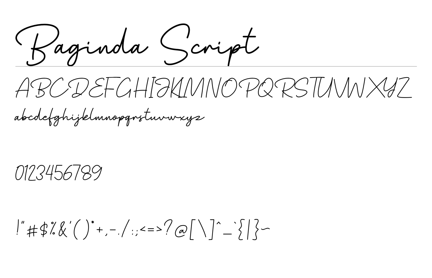 Baginda Script Font preview
