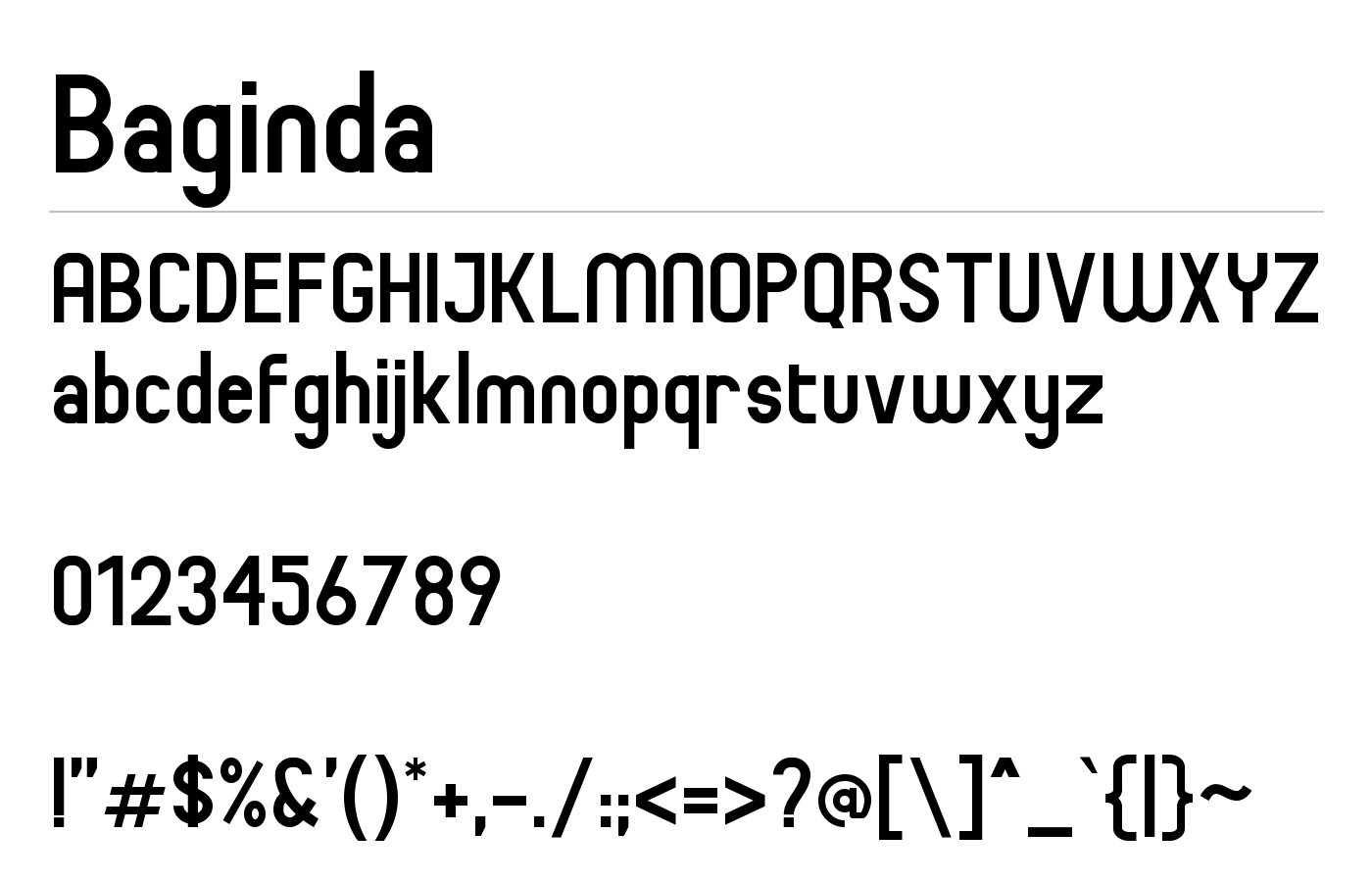Baginda Font preview