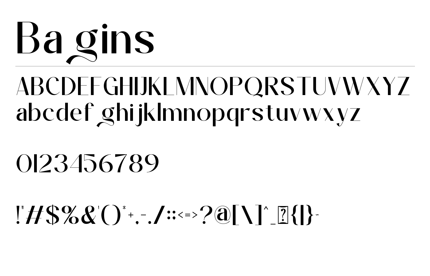 Bagins Font preview