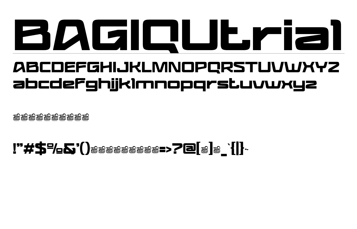 BAGIQUtrial Font preview