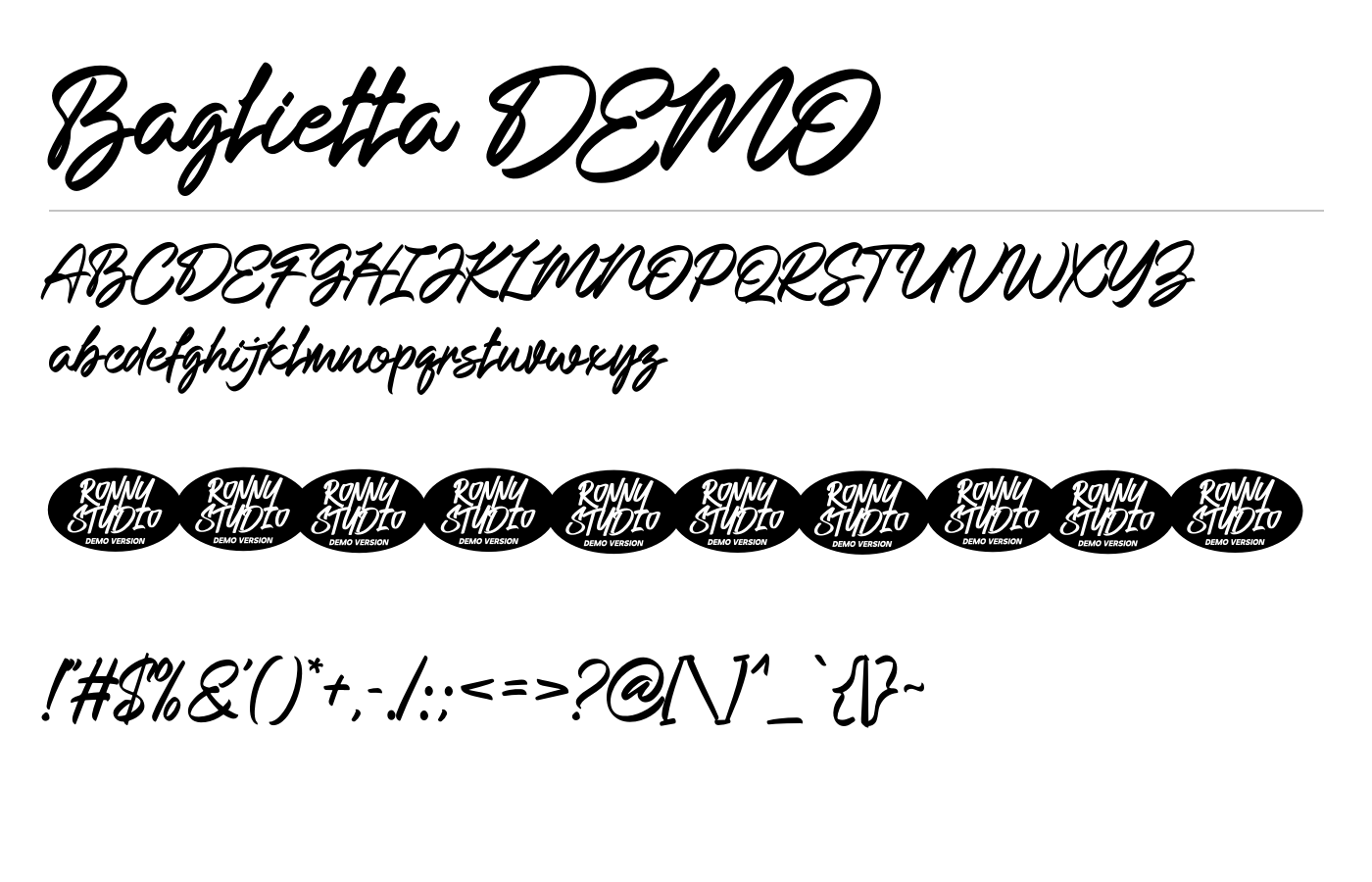 Baglietta DEMO Font preview