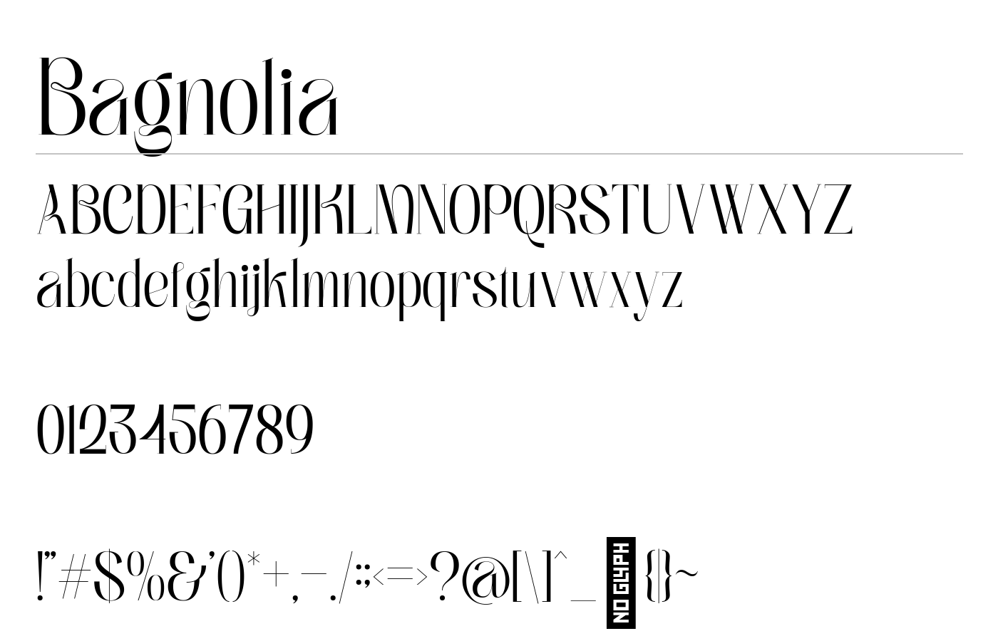 Bagnolia Font preview