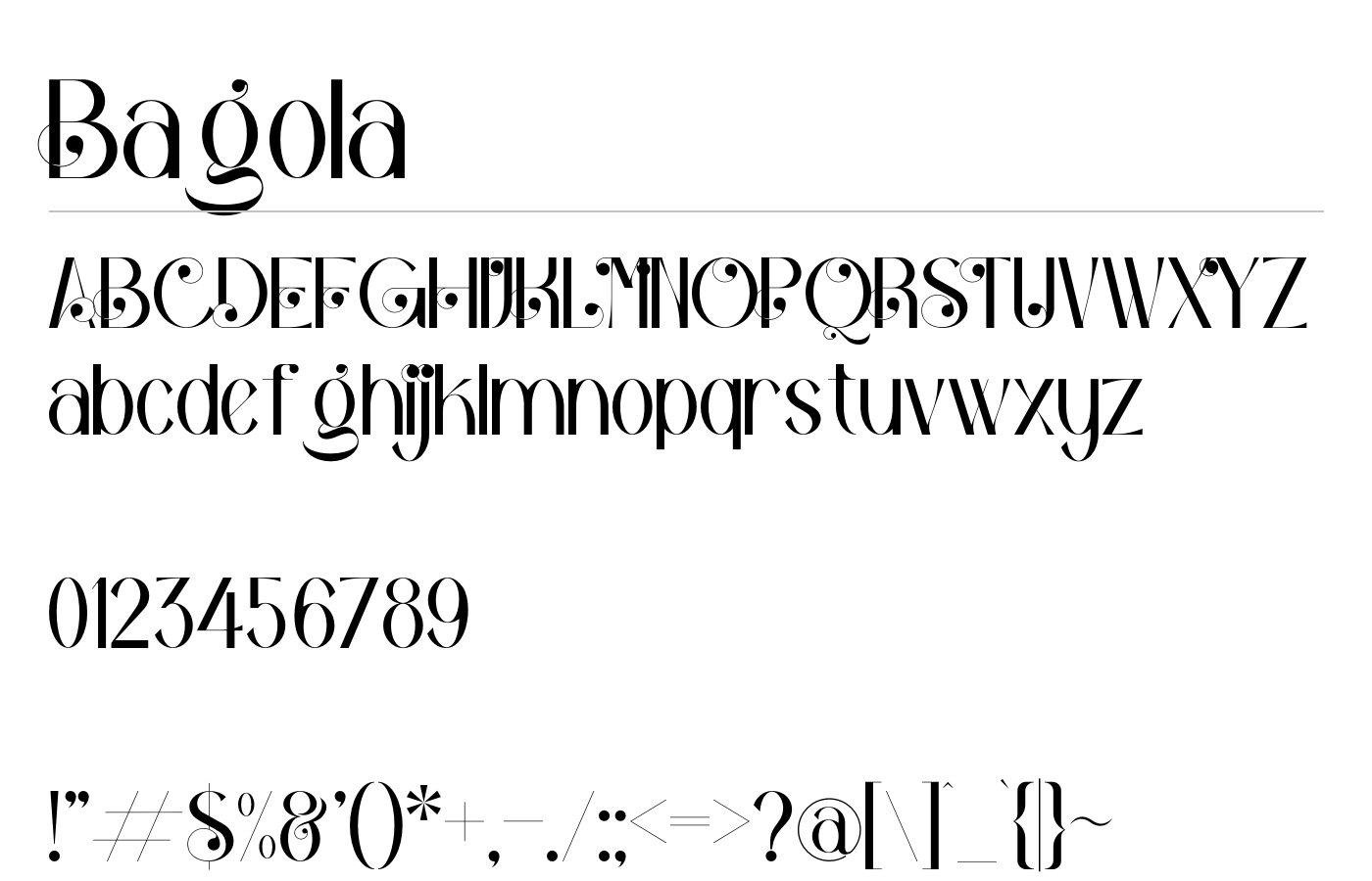 Bagola Font preview