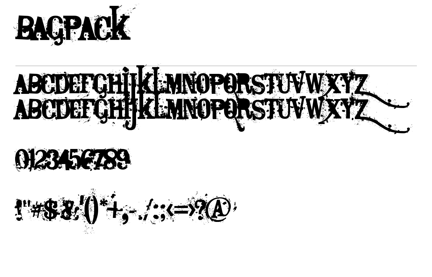 Bagpack Font preview