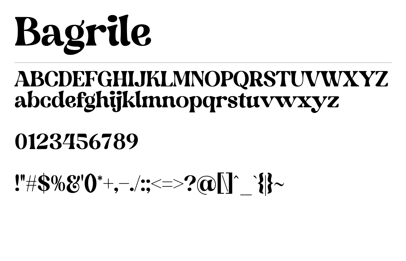Bagrile Font preview