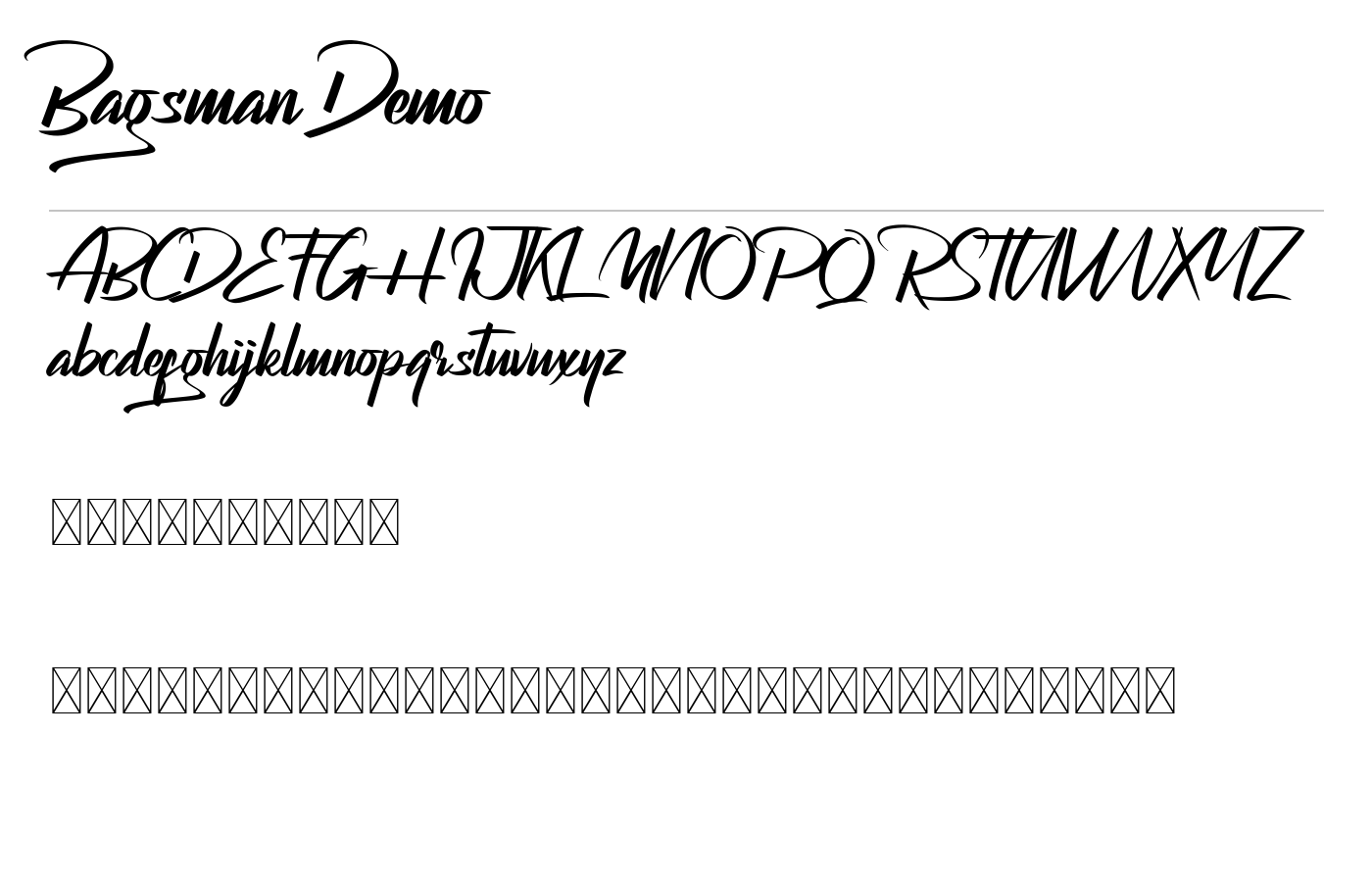 Bagsman Demo Font preview