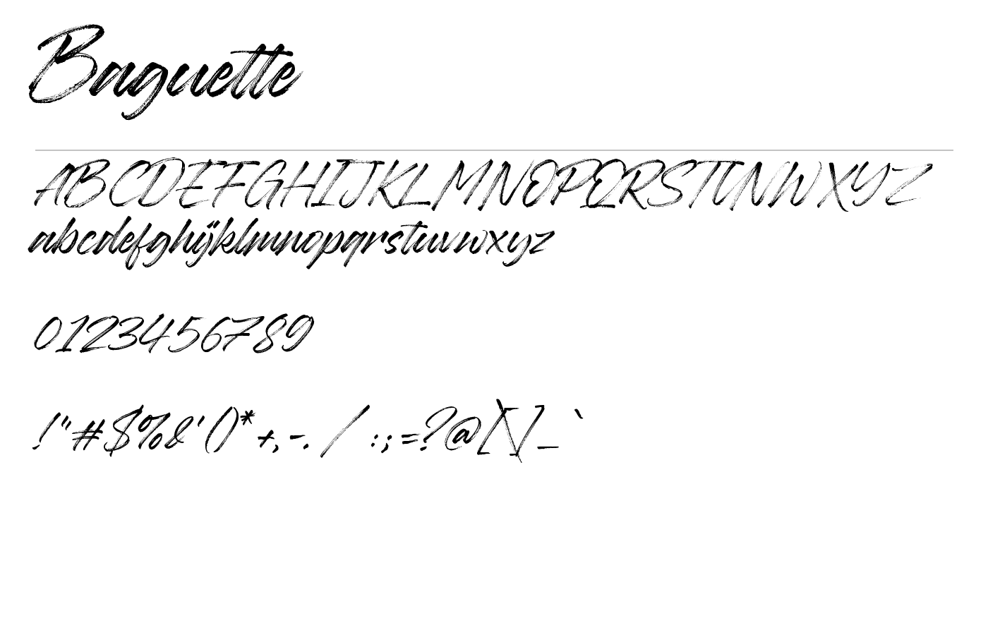 Baguette Natural Handbrushed Font preview