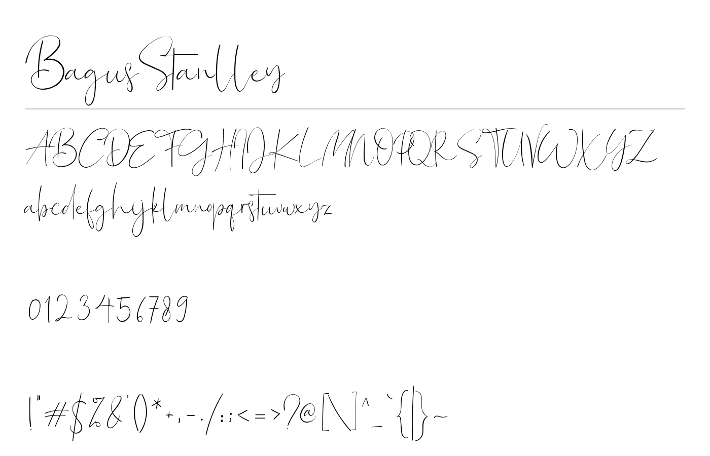 BagusStanlley Font preview