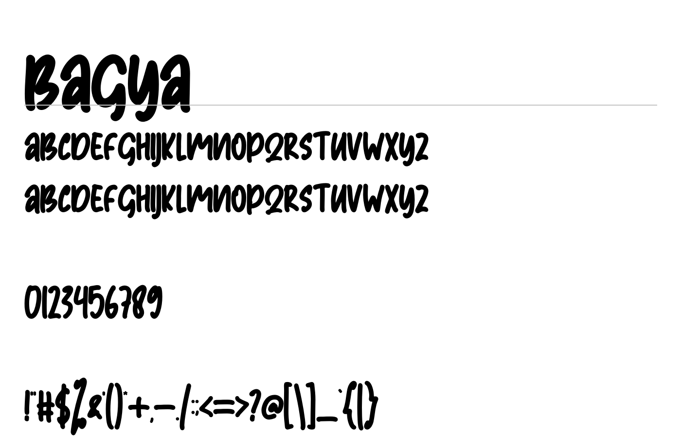 Bagya Font preview